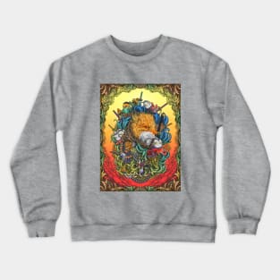 Fox Head Engraving Surrealism Artwork Crewneck Sweatshirt